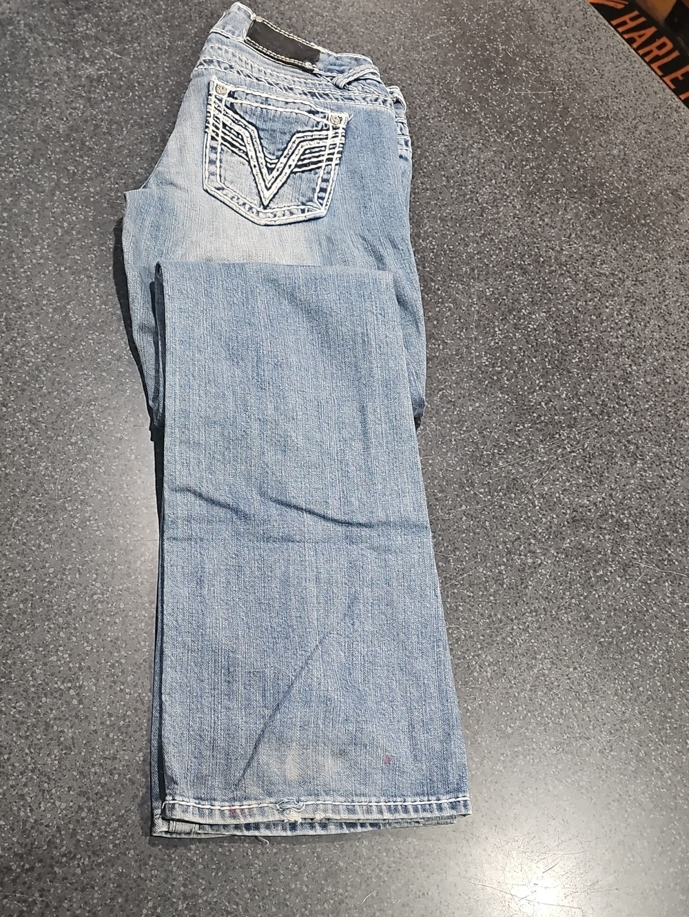 Vigoss Light Blue Boot Cut Jeans with Embroidered Back Pocket